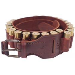 J7 Leather Bandolier Cartridge Belt 12 ga brown size M VlaMiTex