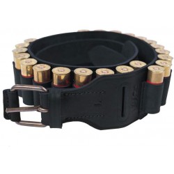 J25M Leather Bandolier Cartridge Belt 12 ga black VlaMiTex