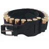 J25M Ceinture à cartouches, cuir véritable, cal. 12, noir, VlaMiTex